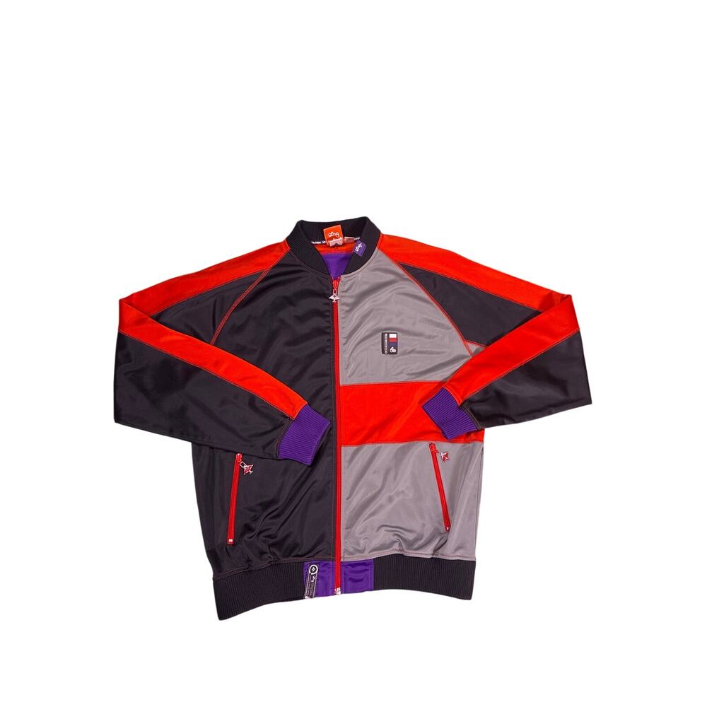 LRG Lifted Research Group Y2K Track Jacket Mens Large Red Purple Colorblock